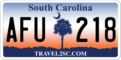 SC license plate AFU218