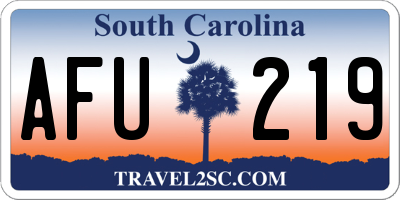 SC license plate AFU219