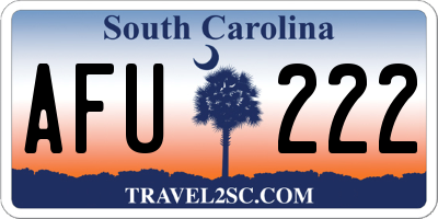SC license plate AFU222