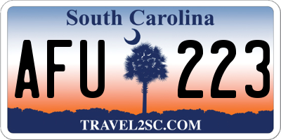 SC license plate AFU223