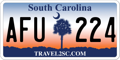 SC license plate AFU224