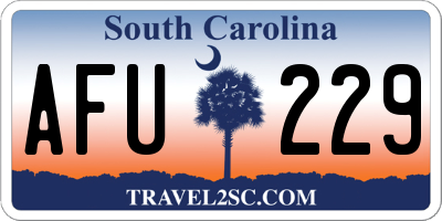 SC license plate AFU229