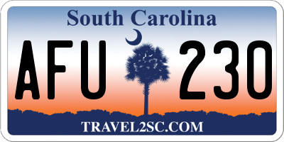 SC license plate AFU230