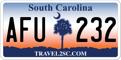 SC license plate AFU232