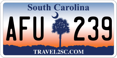 SC license plate AFU239