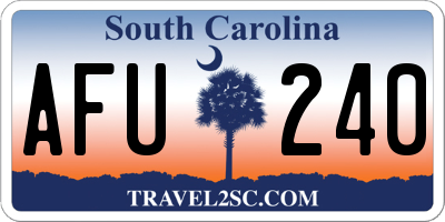 SC license plate AFU240