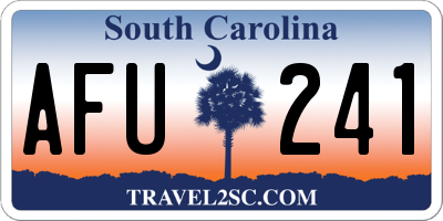 SC license plate AFU241