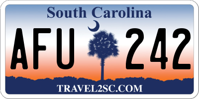 SC license plate AFU242