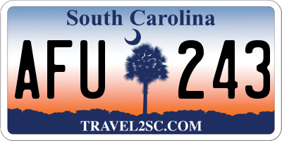 SC license plate AFU243