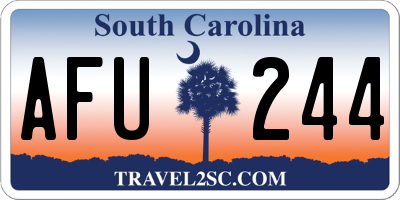 SC license plate AFU244
