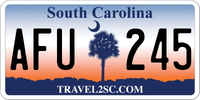 SC license plate AFU245