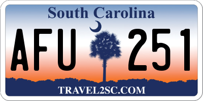 SC license plate AFU251