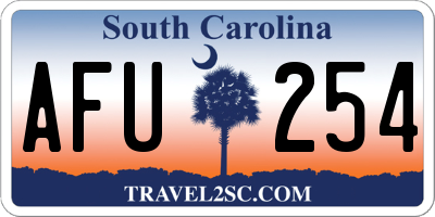 SC license plate AFU254