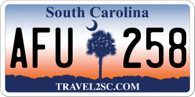 SC license plate AFU258