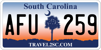SC license plate AFU259