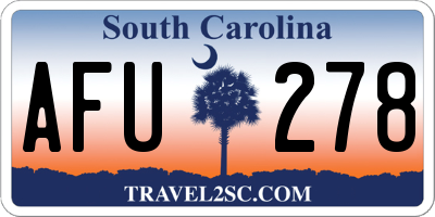 SC license plate AFU278