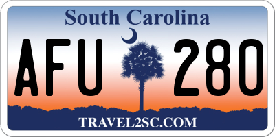 SC license plate AFU280