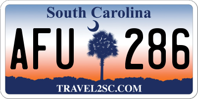 SC license plate AFU286
