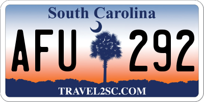 SC license plate AFU292