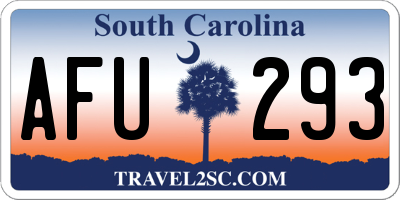 SC license plate AFU293