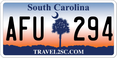 SC license plate AFU294