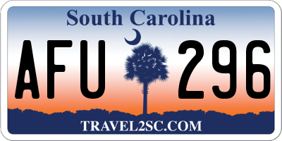 SC license plate AFU296
