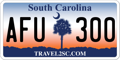 SC license plate AFU300
