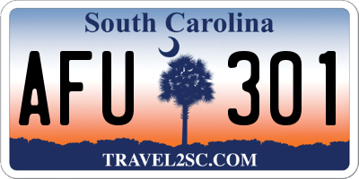 SC license plate AFU301