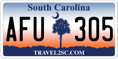 SC license plate AFU305