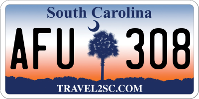SC license plate AFU308