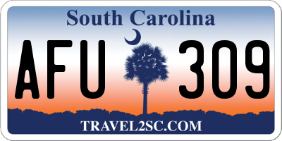 SC license plate AFU309