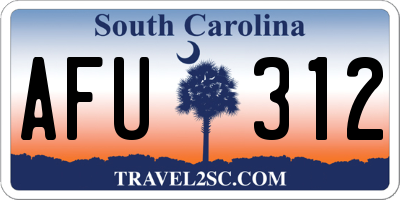 SC license plate AFU312