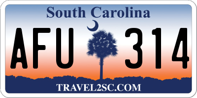 SC license plate AFU314