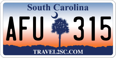 SC license plate AFU315