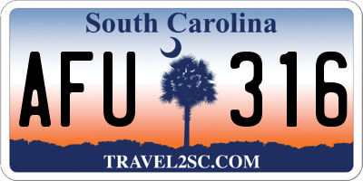 SC license plate AFU316
