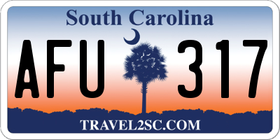 SC license plate AFU317