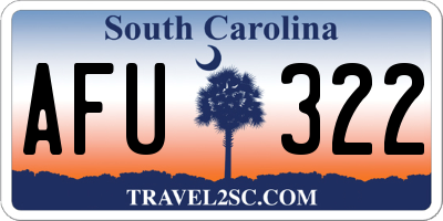 SC license plate AFU322
