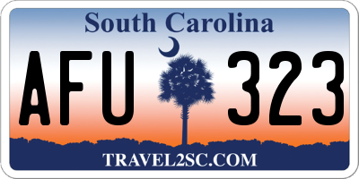 SC license plate AFU323