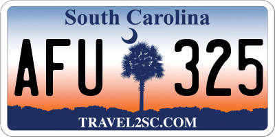 SC license plate AFU325