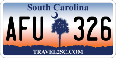 SC license plate AFU326