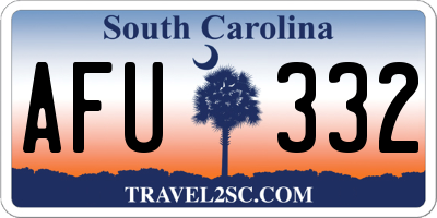 SC license plate AFU332