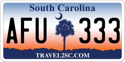 SC license plate AFU333
