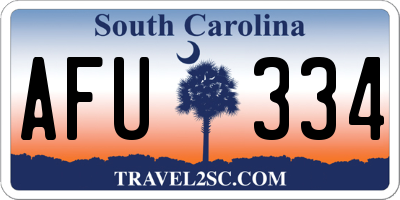 SC license plate AFU334