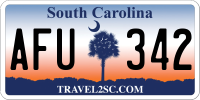 SC license plate AFU342