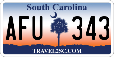 SC license plate AFU343
