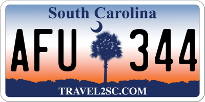 SC license plate AFU344