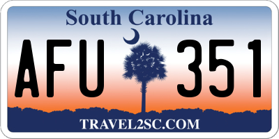SC license plate AFU351