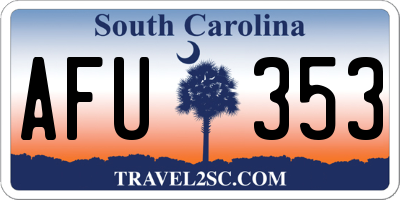 SC license plate AFU353