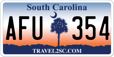 SC license plate AFU354