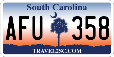 SC license plate AFU358